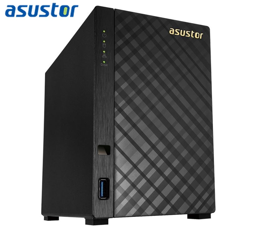 Asustor AS1002T v2 2 Bay NAS Marvell ARMADA-385 Dual Core 1.6GHz 512MB DDR3 2xSATA3 3.5' HDD 1xGbE 2xUSB3.1 WoL Sleep Mode