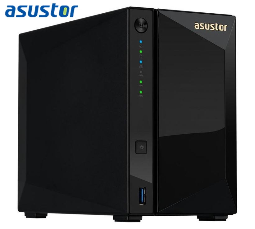Asustor AS4002T 2 Bay NAS Marcell ARMADA A7020 Dual Core 1.6GHz 2GB DDR4 Hot Swap 2xGbE 1x10GbE 2xUSB3.1 WoL Hot Swap AES-NI hardware encryption
