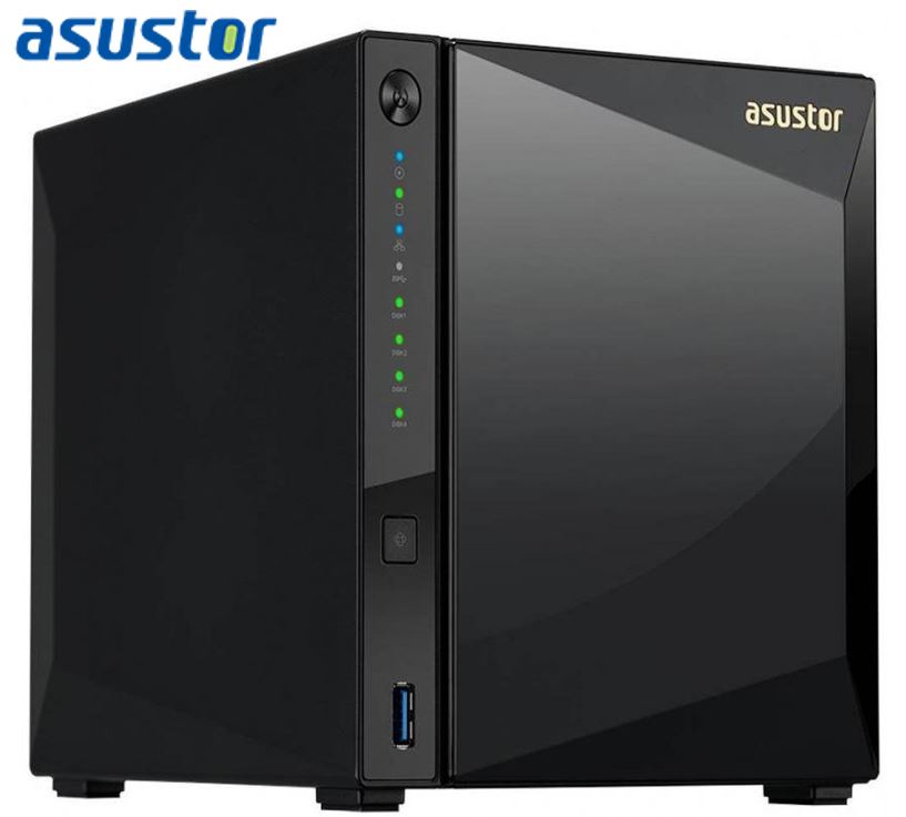 Asustor AS4004T 4 Bay NAS Marcell ARMADA A7020 Dual Core 1.6GHz 2GB DDR4 Hot Swap 2xGbE 1x10GbE 2xUSB3.1 WoL Hot Swap AES-NI hardware encryption