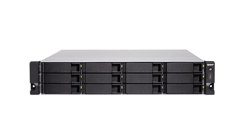 QNAP TS-1283XU-RP-E2124, 12 BAY NAS(NO DISK), XEON E-2124,8GB,10GbE SFP+(2),GbE(4),2U,3YR