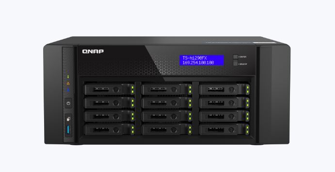 buy QNAP TS-h1290FX-7302P-128G 12 Bay 128G DDR4 AMD EPYC 7232P 8-core Hot-swappable SSD Cache 2x2.5GbE 2x25GbE WOL 4xPCle slot 3xUSB3.2 Tower online from our Melbourne shop