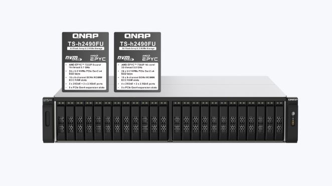 buy Qnap TS-h2490FU-7302P-128G AMD EPYC 7302P 16-core 3.3GHz 24 BAY NAS 128G DDR4 Hot-swappable SR-IOV 2x2.5GbE 4x25GbE WOL 5xPCle Slot 2xUSB3.2 Rackmount online from our Melbourne shop