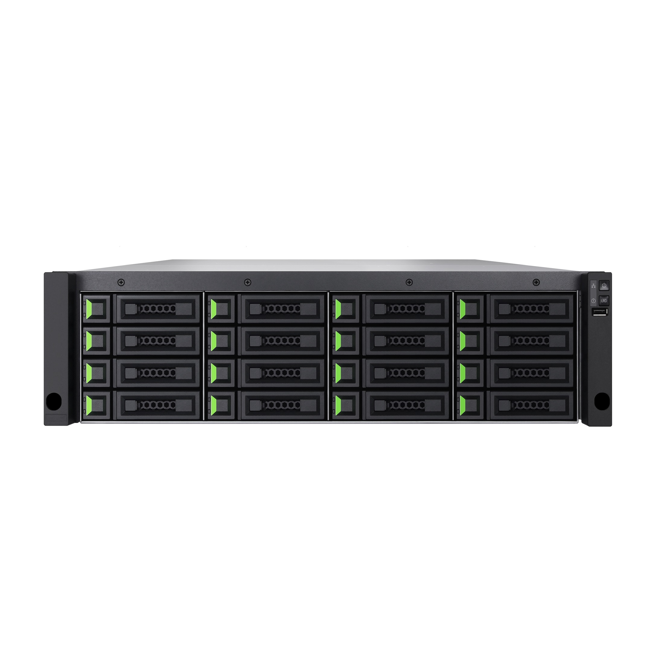 QSAN XCubeNXT XN5116S NXT, Single Controller, Intel 4-core Xeon, DDR4 8GB, 10GbE SFP+*4, 3U16, GBIC*2, Rail kit, 5-Year Warranty