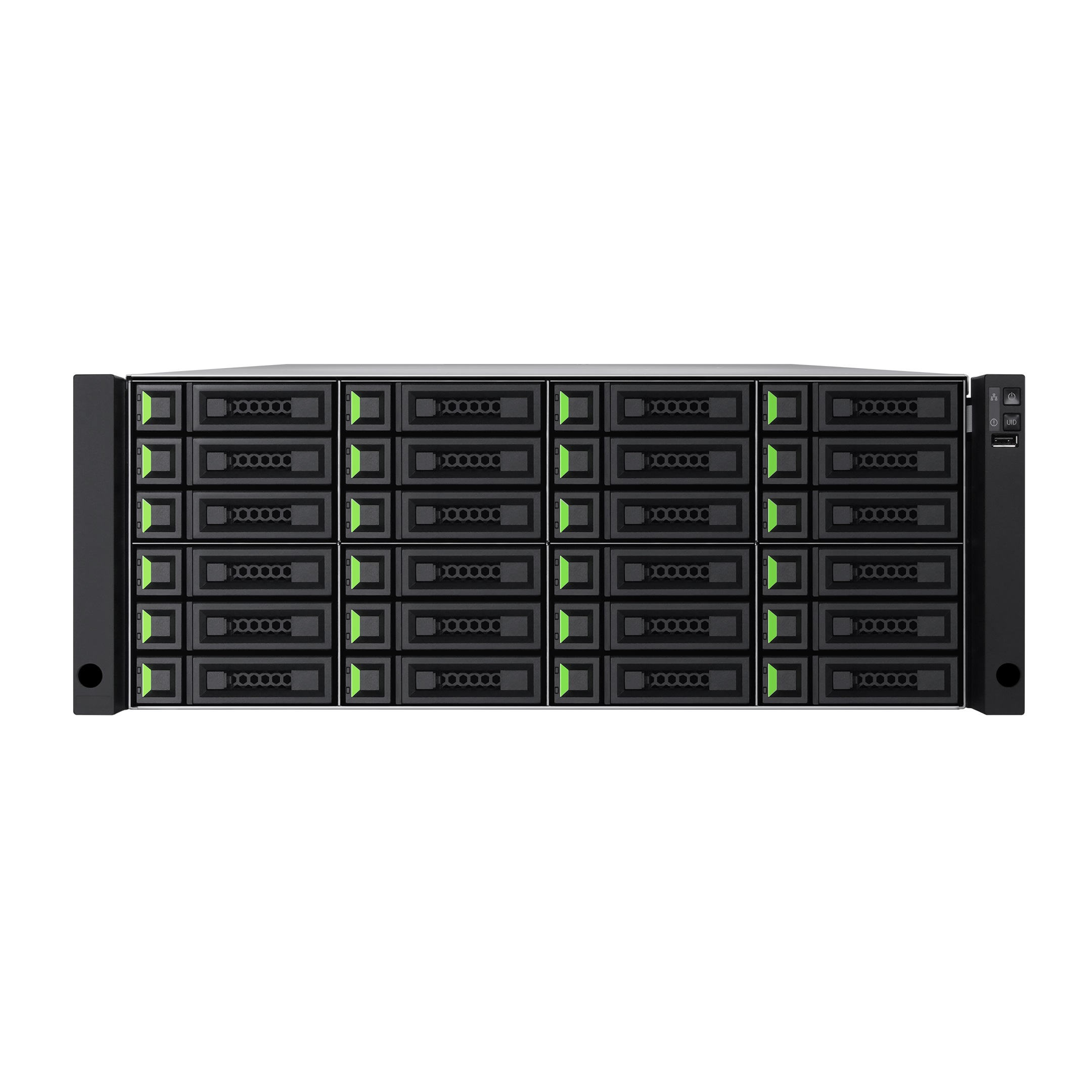QSAN XCubeSAN XS5324D_8C 4U24, Dual-Controller SAN System, Max 512GB RAM, 8-ported 10GbE SFP+ iSCSI with optical transceivers x 4, 3-Year Warranty