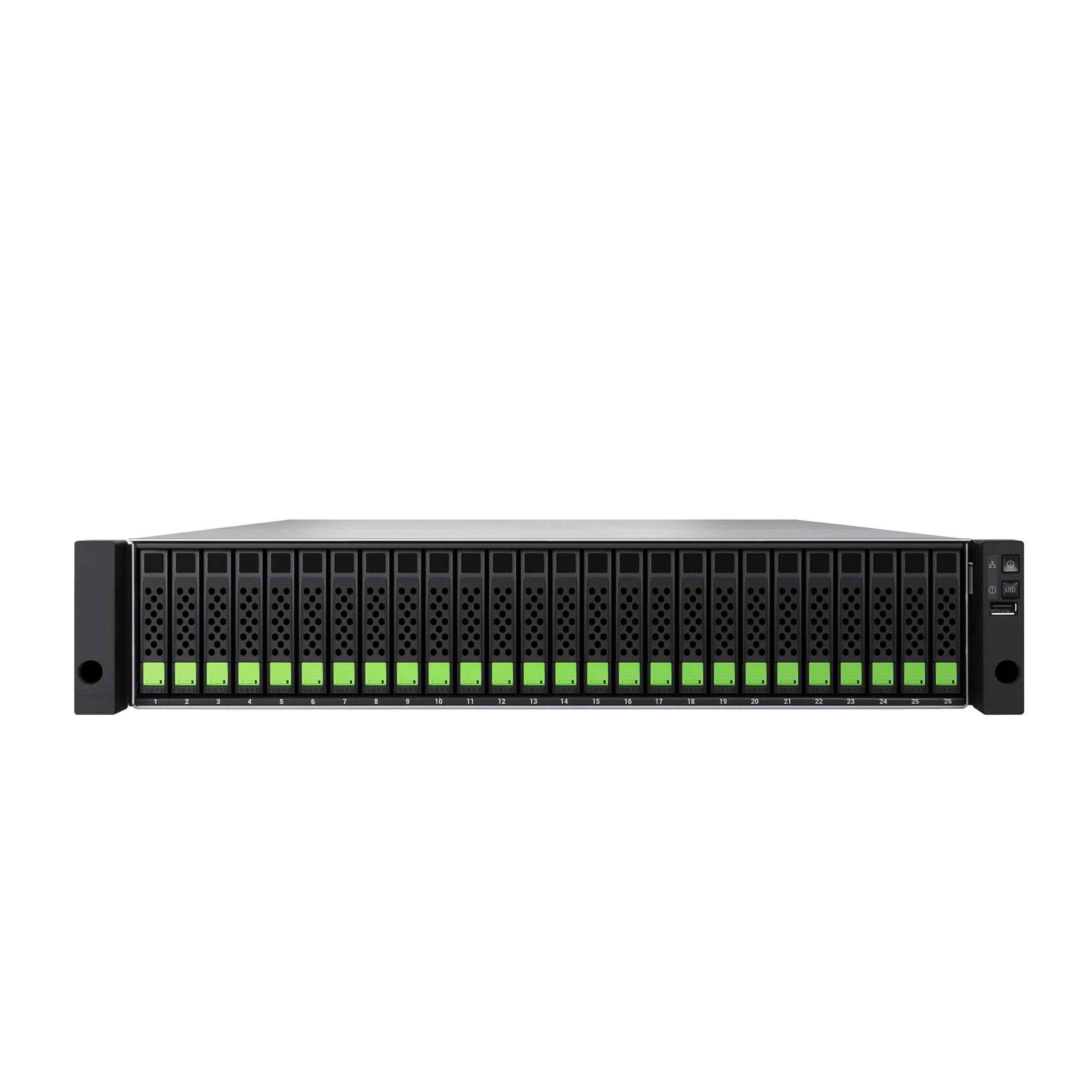 QSAN Technology Inc 93-S5326D0A-00 - Network Storage - QSAN XCubeSAN XS5326D 2U26, Dual-Controller SAN System, Max 512GB RAM, 8-ported 10GbE SFP +…