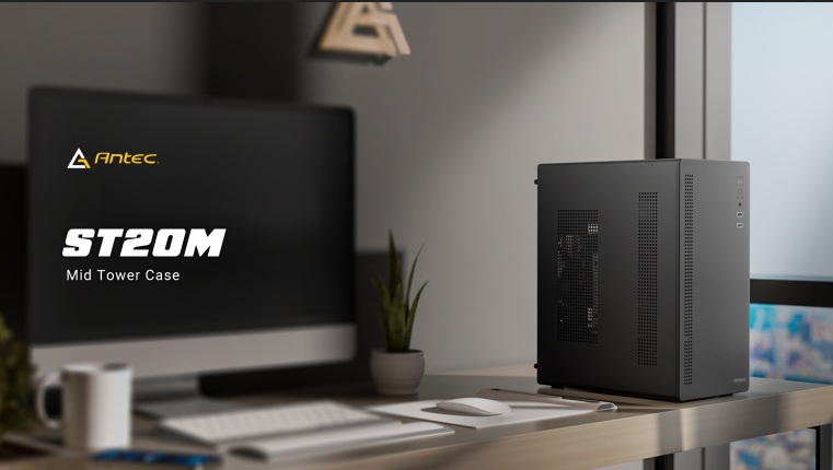 Antec ST20MVPA55AU, Pre-installed 550W power supply mATX/ITX Mid Tower, USB3.0, 265mm GPU, 150mm CPU, 1x120mm fan, 275x180x352mm,