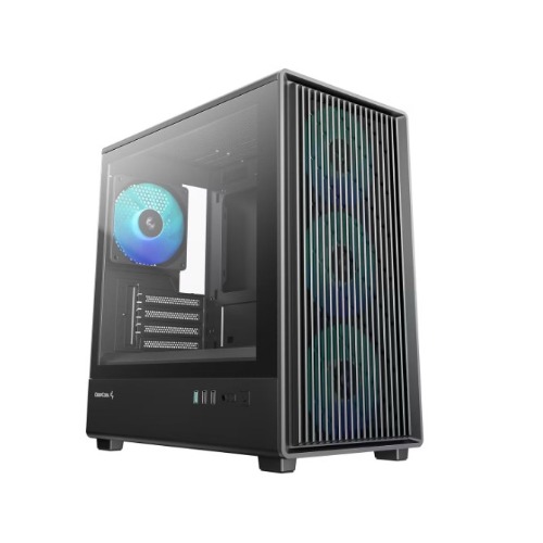 DeepCool CC350 4F Mid Tower Micro ATX Case. 4 Pre-installed Fans, USB3.0 x1, USB2.0 x2, Audio x1