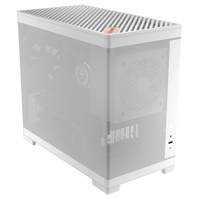 OKINOS Commercial display Mini Art 4 - White, Mini Tower, Micro-ATX/ITX, Mesh Panels, USB-C 10Gbps, 3 Fans, 240mm Radiator, 330mm GPU Clearance