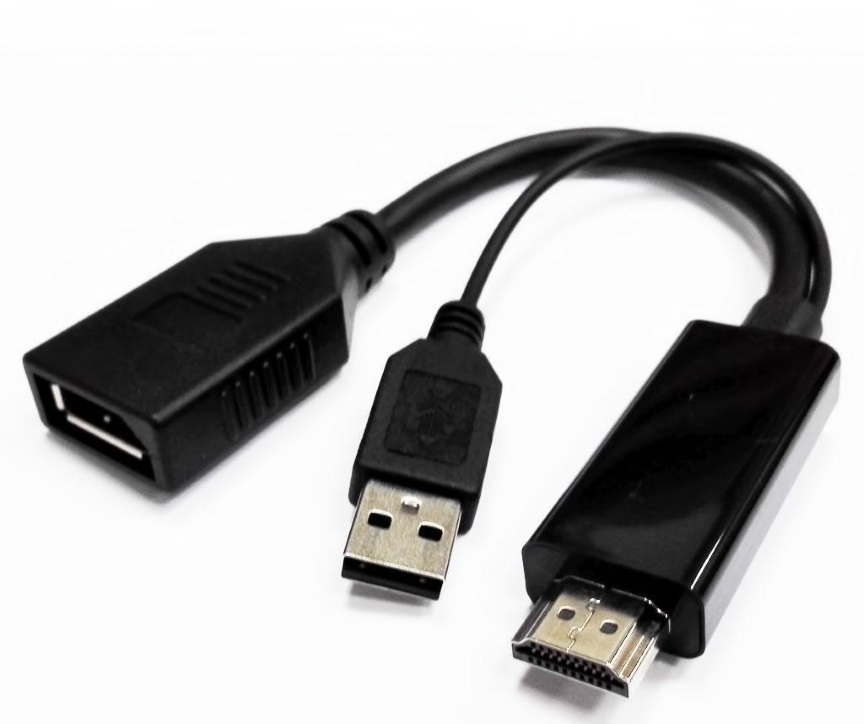8Ware HDMI to DisplayPort DP Male to Female with USB (for power) Adapter Cable