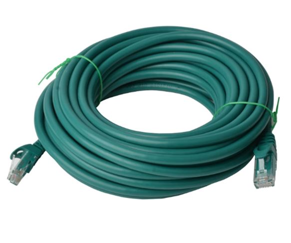 8ware Print media CAT6 Cable 15m - Green Premium RJ45 Ethernet Network LAN UTP Patch Cord 26AWG CU Jacket 8W-PL6-15GRN