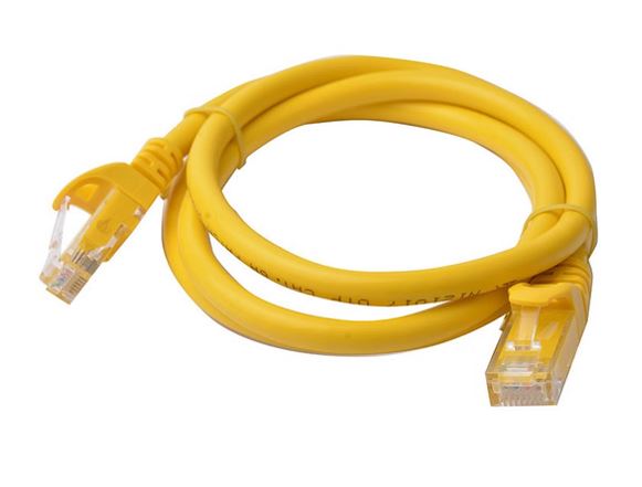 8ware Print media CAT6 Cable 1m - Yellow Premium RJ45 Ethernet Network LAN UTP Patch Cord 26AWG CU Jacket 8W-PL6-1YEL