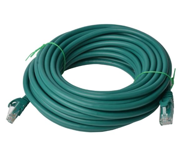 8ware Print media CAT6 Cable 30m - Green Premium RJ45 Ethernet Network LAN UTP Patch Cord 26AWG CU Jacket 8W-PL6-30GRN