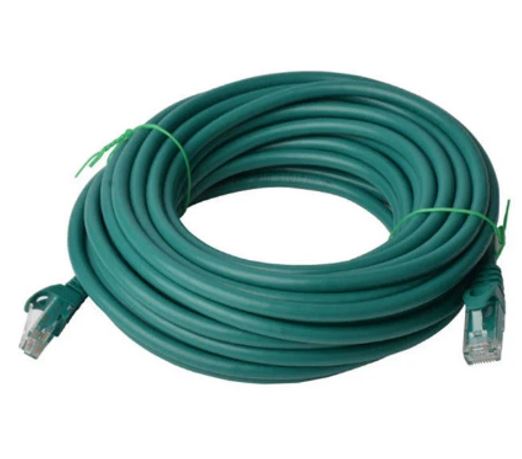 8Ware Cat6a UTP Ethernet Cable 15m Snagless Green