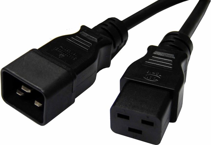 8Ware Power Cable Extension 1m IEC-C19 to IEC-C20 Male to Female