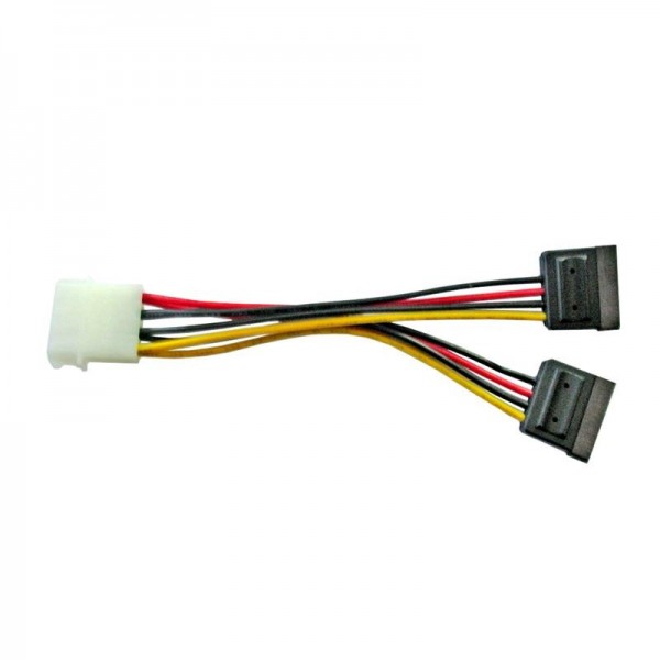 8Ware Molex Power Splitter Cable 15cm 1 x Molex Female to 2 x SATA III 15-Pin