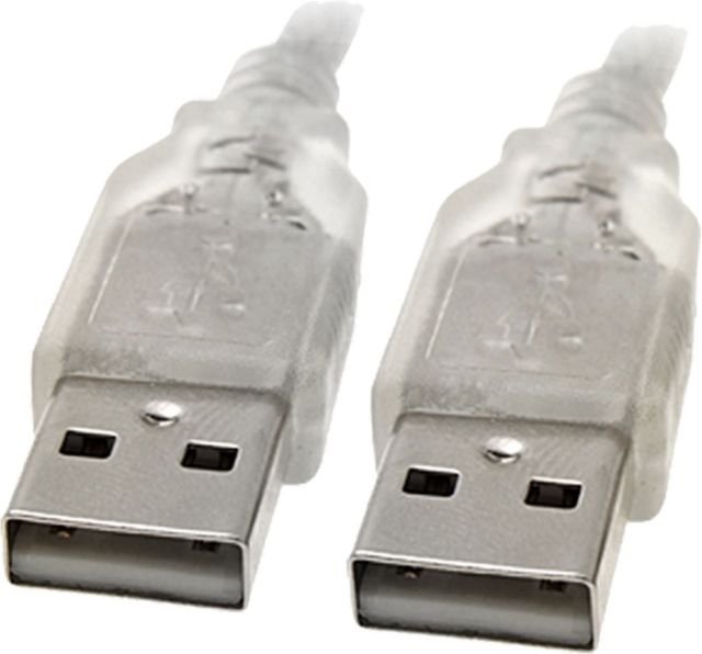 8Ware USB 2.0 Cable 3m A to A Male to Male Transparent