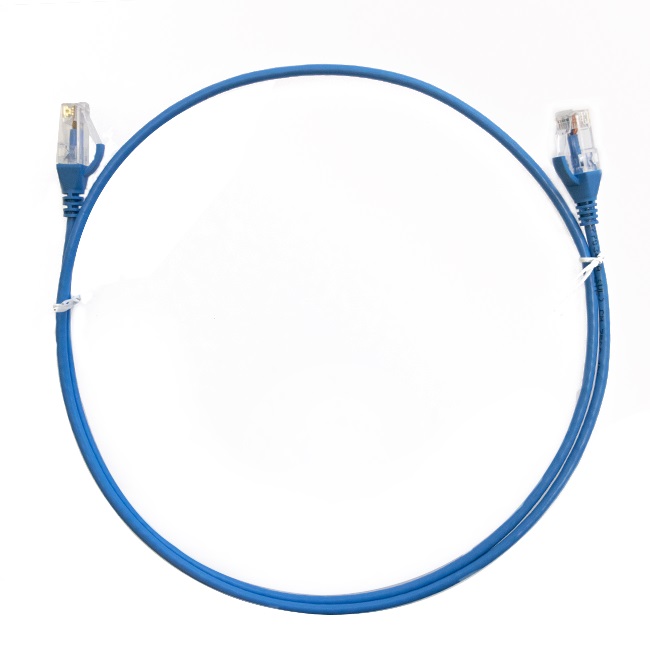 8ware CAT6 Ultra Thin Slim Cable 0.5m / 50cm - Blue Color Premium RJ45 Ethernet Network LAN UTP Patch Cord 26AWG