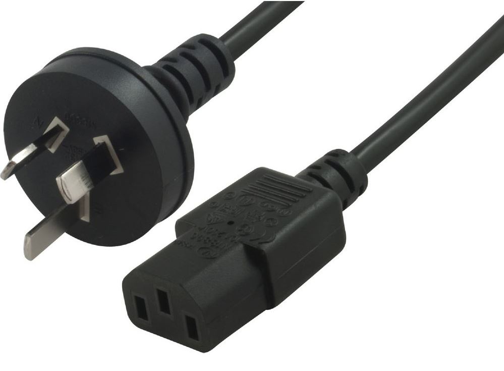 Astrotek AU Power Cable 2m - Male Wall 240v PC to Power Socket 3pin to IEC 320-C13 for Notebook/AC Adapter Black AU Certified ~UPAT-IEC-1.8M