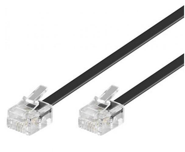 Astrotek Telephone 2m extension cable 6p4c Plug/Plug ,with 2xRJ11 6P4c Plugs, Black PVC Jacket.-RoHS ~W2492ACB