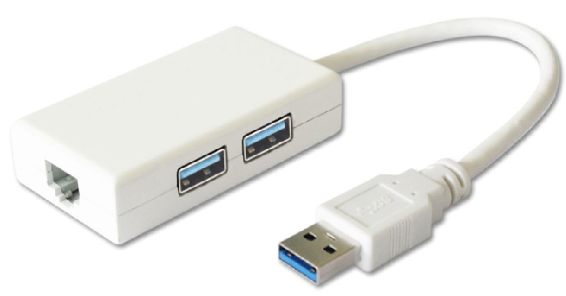 Astrotek USB 3.0 2 Ports Hub to Gigabit LAN RJ45 Ethernet Network Adapter Converter Cable 15cm