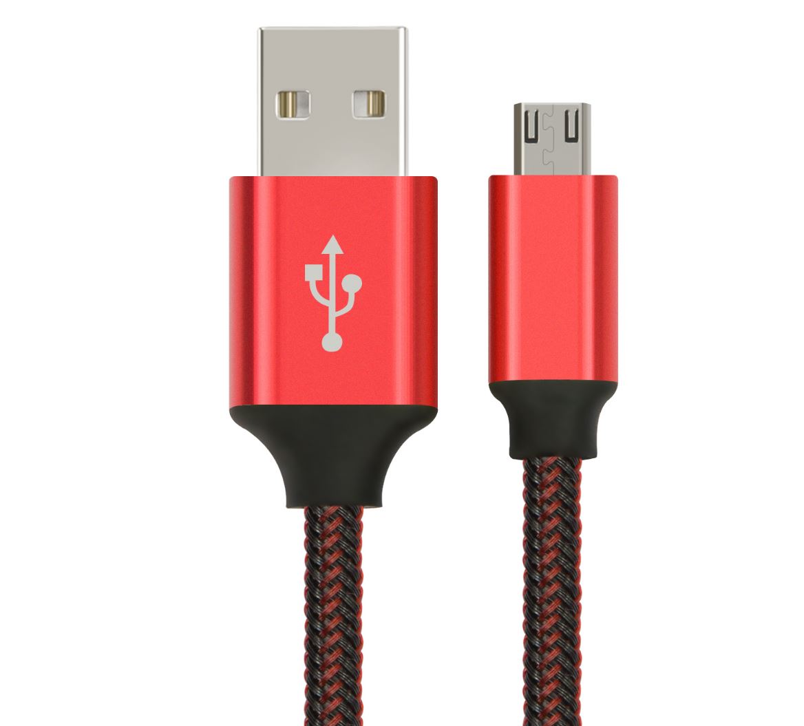 Astrotek 2m Micro USB Data Sync Charger Cable Cord Red Color for Samsung HTC Motorola Nokia Kndle Android Phone Tablet  Devices