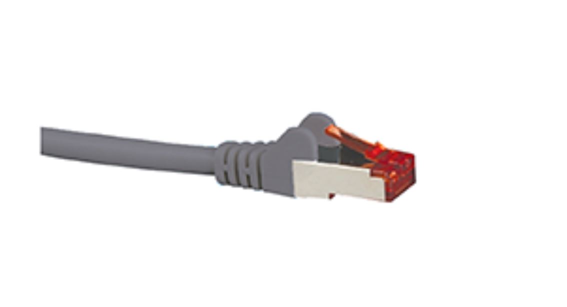 Hypertec CAT6A Shielded Cable 1m Grey Color 10GbE RJ45 Ethernet Network LAN S/FTP LSZH Cord 26AWG PVC Jacket