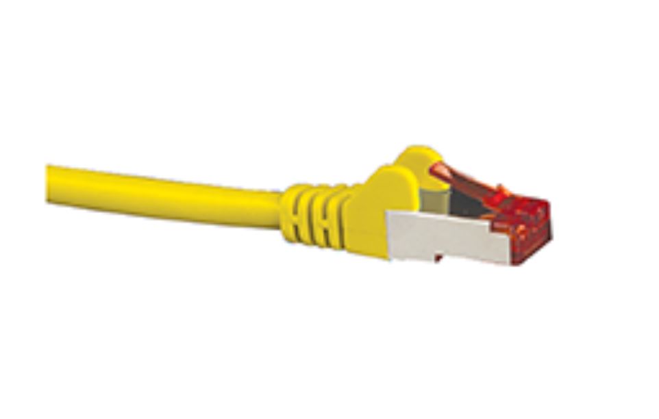 Hypertec CAT6A Shielded Cable 0.5m Yellow Color 10GbE RJ45 Ethernet Network LAN S/FTP Copper Cord 26AWG LSZH Jacket