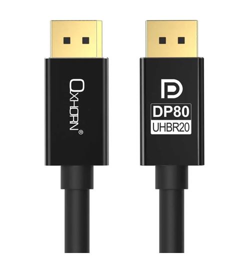Astrotek CB-DP-16K-02 Oxhorn 4K DisplayPort 2.1 DP80 Cable 1.8m Male to Male V2.1 16K@60Hz Gold-Plated Aluminum High Speed VESA Certified for Gaming Monitor TV PC Laptop