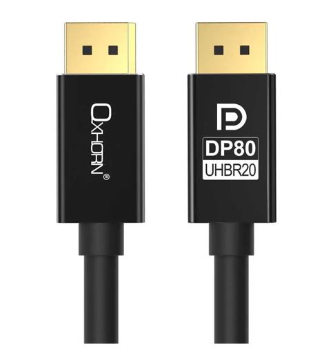 Astrotek CB-DP-16K-05 Oxhorn 4K DisplayPort 2.1 DP80 Cable 5m Male to Male V2.1 16K@60Hz Gold-Plated Aluminum High Speed VESA Certified for Gaming Monitor TV PC Laptop