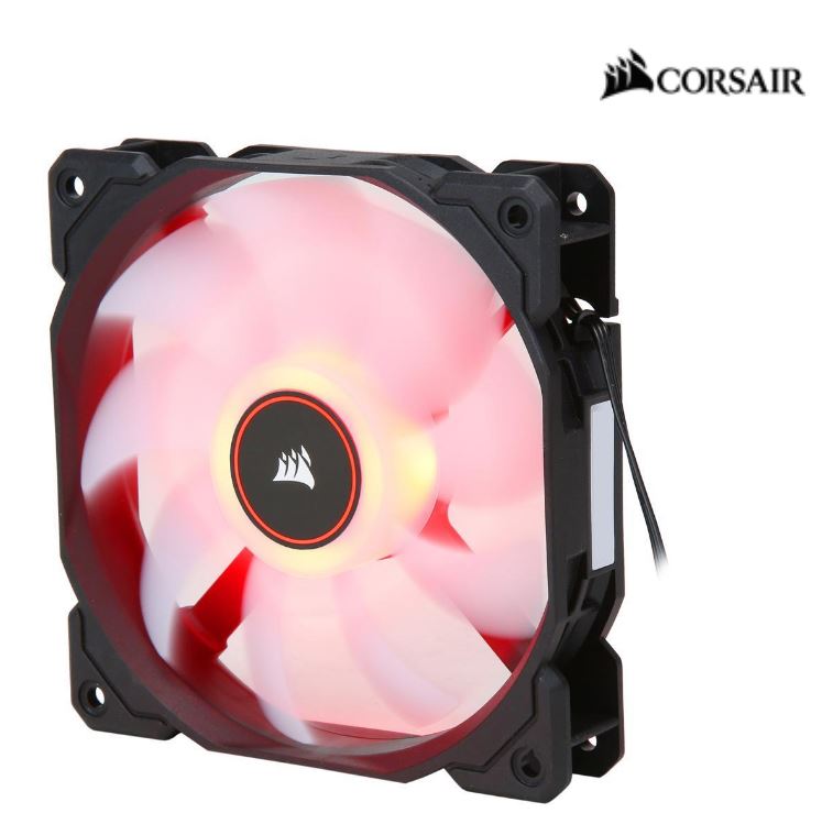 Corsair Air Flow 120mm Fan Low Noise Edition / Red LED 3 PIN - Hydraulic Bearing, 1.43mm H2O. Superior cooling performance and LED illumination