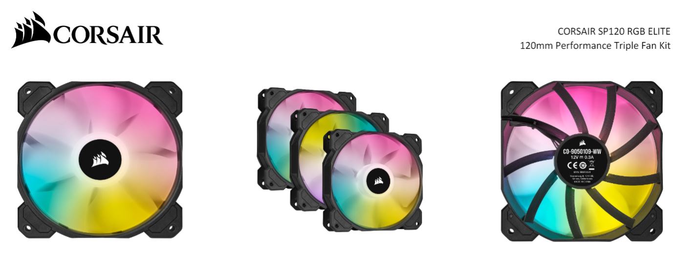 Corsair Black SP120 RGB ELITE, 120mm 