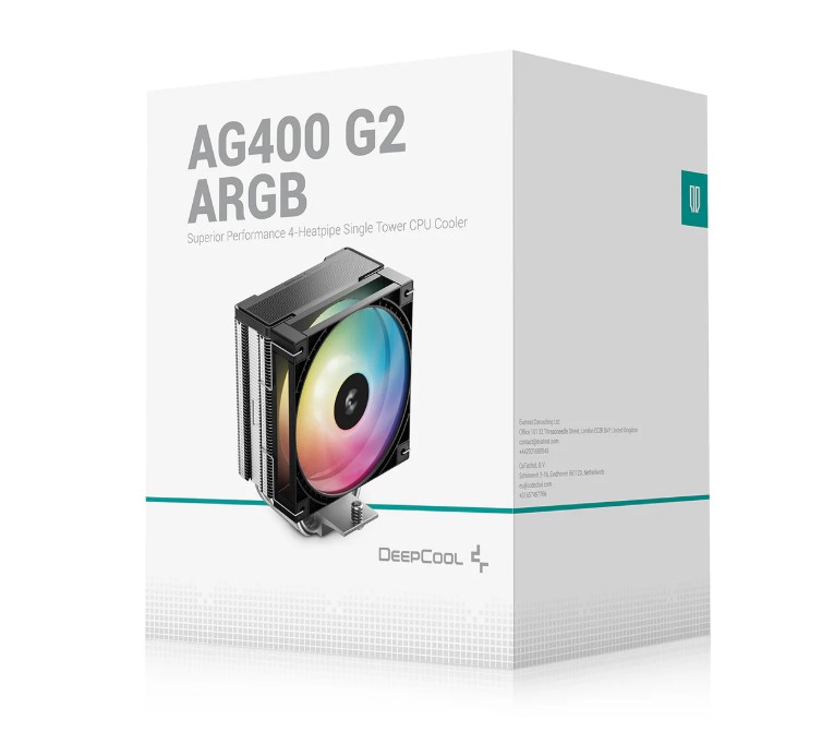 DeepCool AG400 ARGB G2 Superior Performance 4 Heatpipe Single Tower CPU Cooler R-AG400-BKAMMG2-G