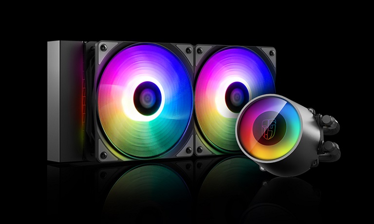 Deepcool GamerStorm Castle 240 RGB V2 CPU Liquid Cooler, Anti-Leak, 2 Fans, Intel LGA2066/2011/1200/1151/1150 AMD TR4 AM4 AM3 3+ AM2 2+ FM2 2+ FM1