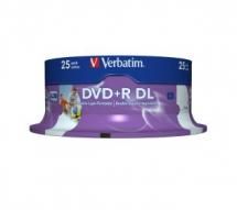 Verbatim DVD+R DL 8.5GB 25Pk White Wide Inkjet 8x