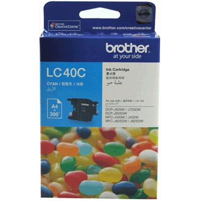 Brother LC-40C  Cyan Ink Cartridge- to suit DCP-J525W/J725DW/J925DW, MFC-J430W/J432W/J625DW/J825DW- up to 300 pages