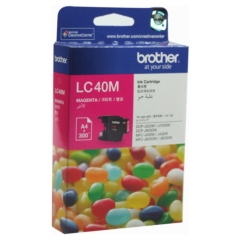 Brother LC-40M Megenta Ink Cartridge- to suit DCP-J525W/J725DW/J925DW, MFC-J430W/J432W/J625DW/J825DW- up to 300 pages