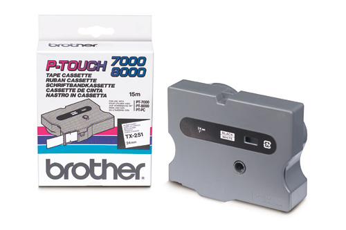 Brother 24mm Black On White TX Tape