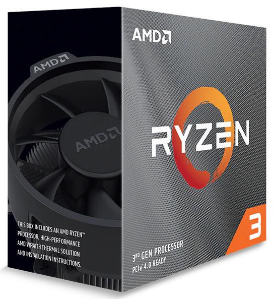 AMD Ryzen 3 3100, 4-Core/8 Threads AM4 CPU, Max Freq 3.9GHz, 18MB Cache 65W, With Wraith Stealth Cooler