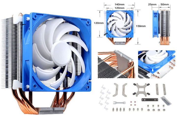 Silverstone AR03 12CM PWM 6 Heatpipe CPU Cooler, Compatible 2011, 2066, 1150, 1151, 1155, FM2, AM4 Height. 159mm. 37.2 to 81.4CFM