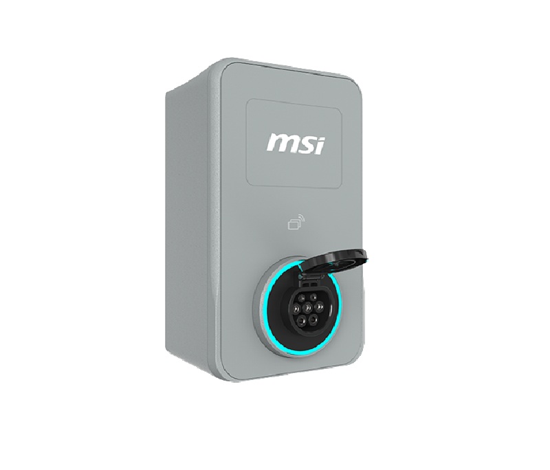 MSI ECO LIFE HOME 22kW (Gray), 22kW 3-phase 380–415V 32A; 7/11kW 1-phase; OCPP2.0.1; IP65/IK08; 5in display; WiFi; app; RFID opt 9S6-C80112-013