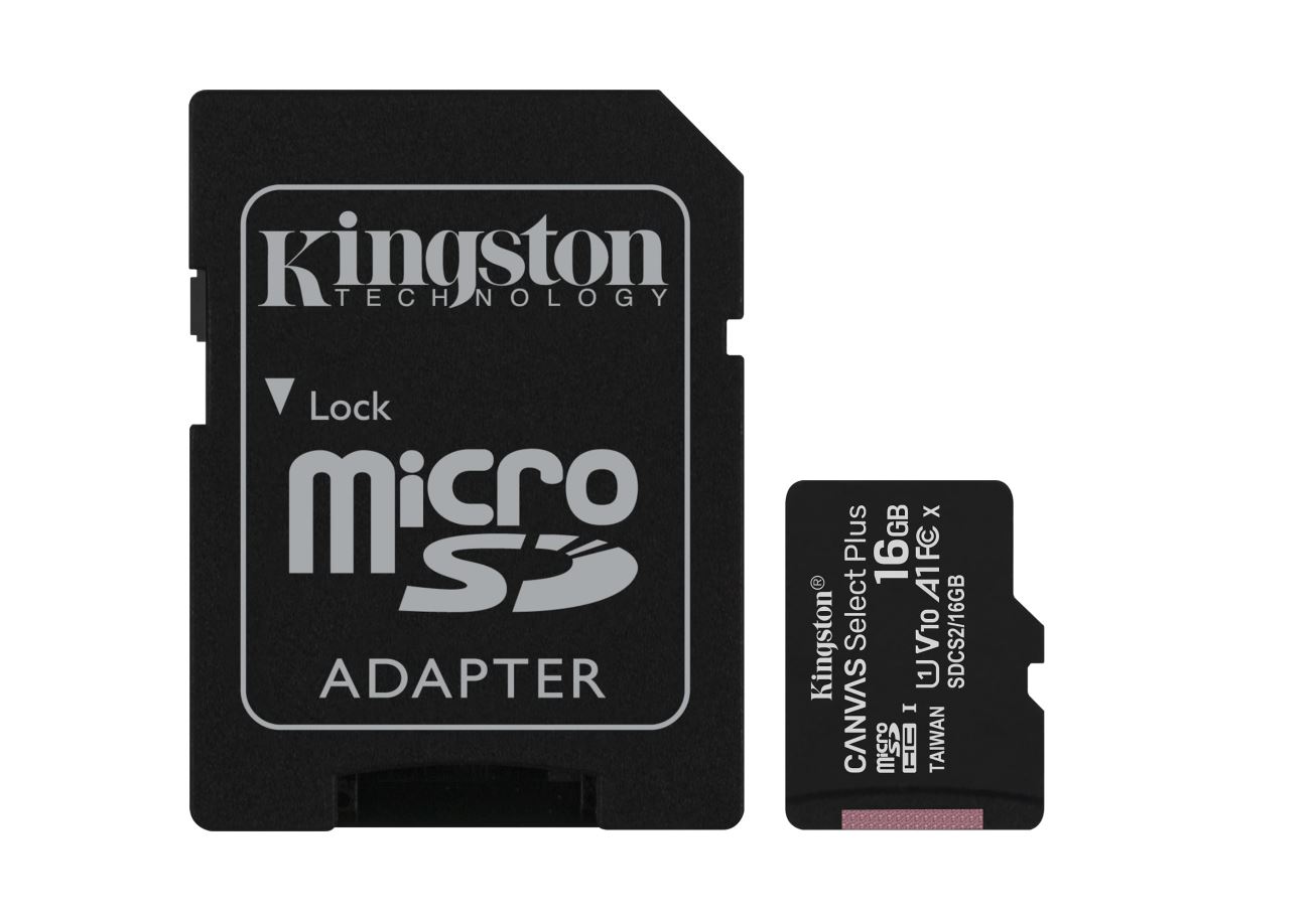 Kingston 16GB MicroSD SDHC SDXC Class10 UHS-I Memory Card 100MB/s Read 10MB/s Write with standard SD adaptor ~FMK-SDCS-16 SDCS/16G