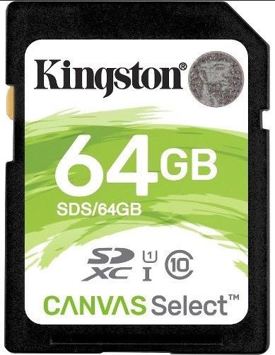 Kingston 64GB SD Card SDHC/SDXC Class10 UHS-I Flash Memory 80MB/s Read 10MB/s Write Full HD for Photo Video Camera Waterproof Shock Proof