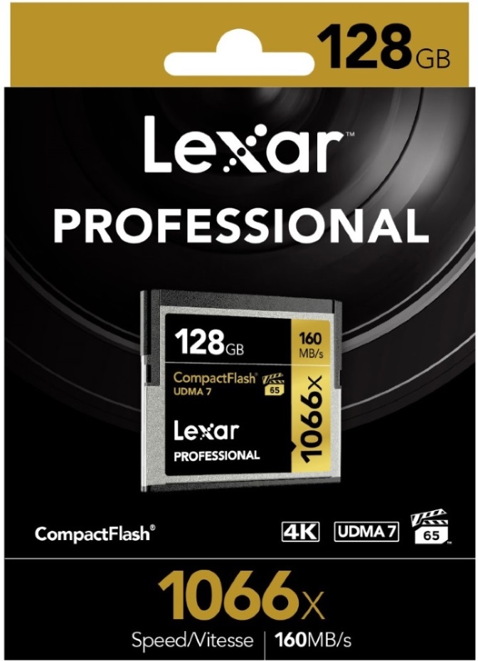 Lexar Professional 1066x 128GB Compact Flash Card - Up to 160MBs Read/155Mbs Write/Compact Flash/High Quality 1080p full-HD/3D/4K(LS)