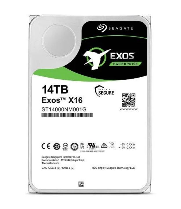 Seagate 14TB 3.5' SATA EXOS Enterprise 512E/4KN, 6GB/S 7200RPM 24x7 data availability HDD. 5 Years Warranty