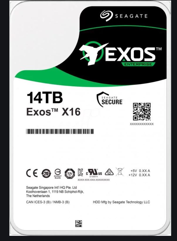 Seagate 14TB 3.5' SAS EXOS Enterprise 512E/4KN, 12GB/S 7200RPM 24x7 data availability HDD. 5 Years Warranty