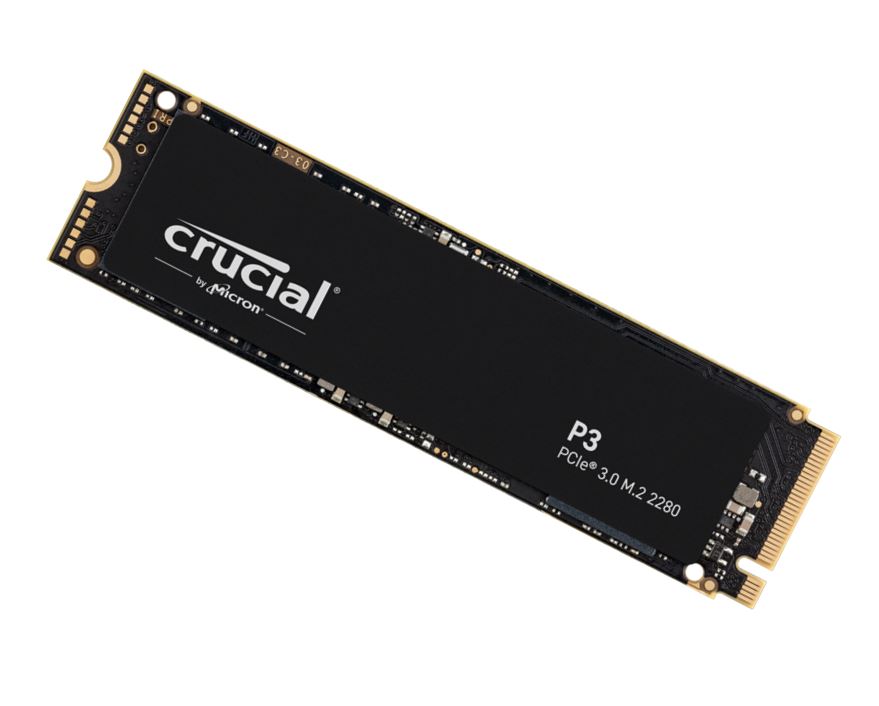 Micron (Crucial) Network hardware Crucial P3 1TB Gen3 NVMe SSD 3500/3000 MB/s R/W 220TBW 650K/700K IOPS 1.5M hrs MTTF Full-Drive Encryption M.2 PCIe3 5yrs CT1000P3SSD8