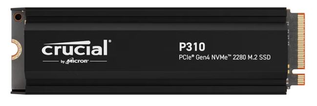 Micron (Crucial)-P CT2000P310SSD5-P Laptop Crucial P310 2TB Gen4 2280 NVMe SSD w Heatsink 7100/6000 MB/s R/W 440TBW 1000K/1200K IOPS 1.5M hrs MTTF Full-Drive Encryption M.2 PCIe4 5yrs