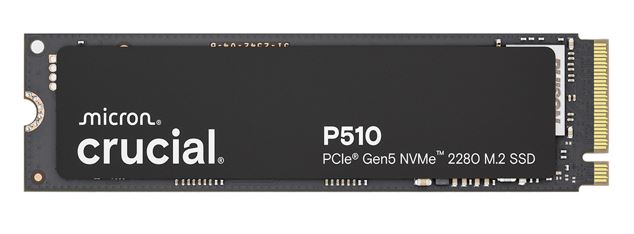 Micron (Crucial)-P Crucial P510 1TB Gen5 2280 NVMe M.2 SSD 11,000 / 9,500 MB/s R/W 600TBW 1.5M IOPS 1.5M hrs MTTF Full-Drive Encryption 5yrs ~CT1000P310SSD8 CT1000P510SSD8-P
