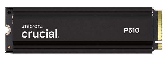 Micron (Crucial)-P Power accessory Crucial P510 2TB Gen5 2280 NVMe M.2 SSD Heatsink 10,000 / 8,700 MB/s R/W 1200TBW 1.4M IOPS 1.5M hrs MTTF Full-Drive Encryption 5yrs CT2000P510SSD5-P