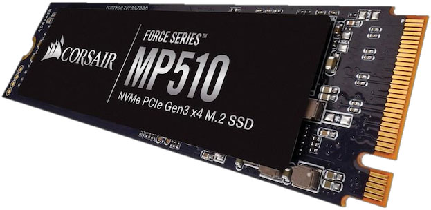 Corsair Force MP510 240GB NVMe PCIe SSD M.2 - 3D TCL NAND 3100/1050 MB/s 240/180K IOPS (2280) 1.8mil Hrs MTBF 5yrs